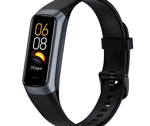 ZKSSGY Fitness Tracker with 24/7 Heart Rate Blood Oxygen Sleep Monitor,Activity Tracker with 1.1" AMOLED Touch Color Screen, Multiple Sport Modes Step Counter,IP68 Waterproof for Women Men (Black)